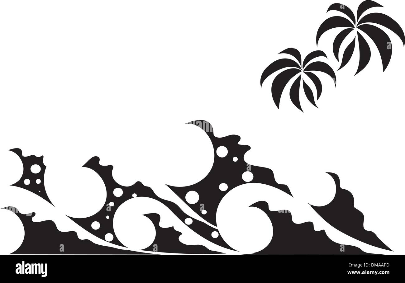 Waves on sea drawing hi-res stock photography and images - Alamy