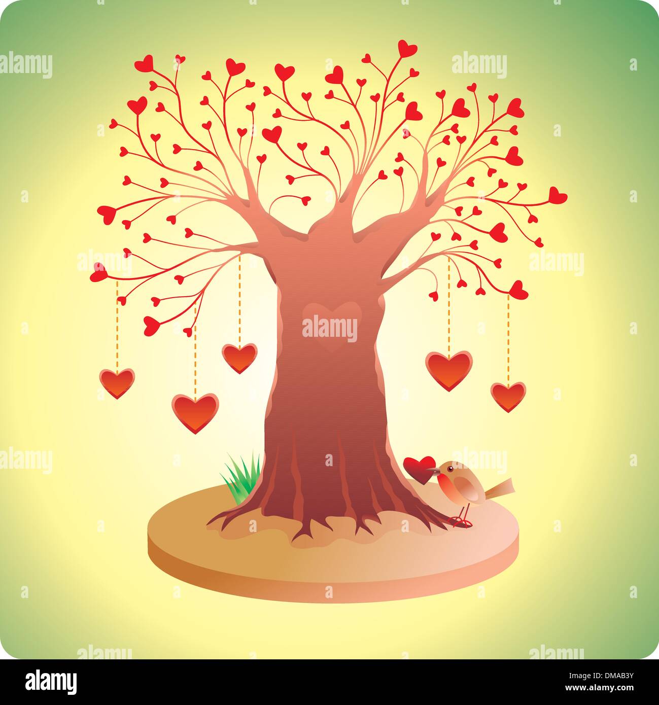 Old Love Tree Stock Vector