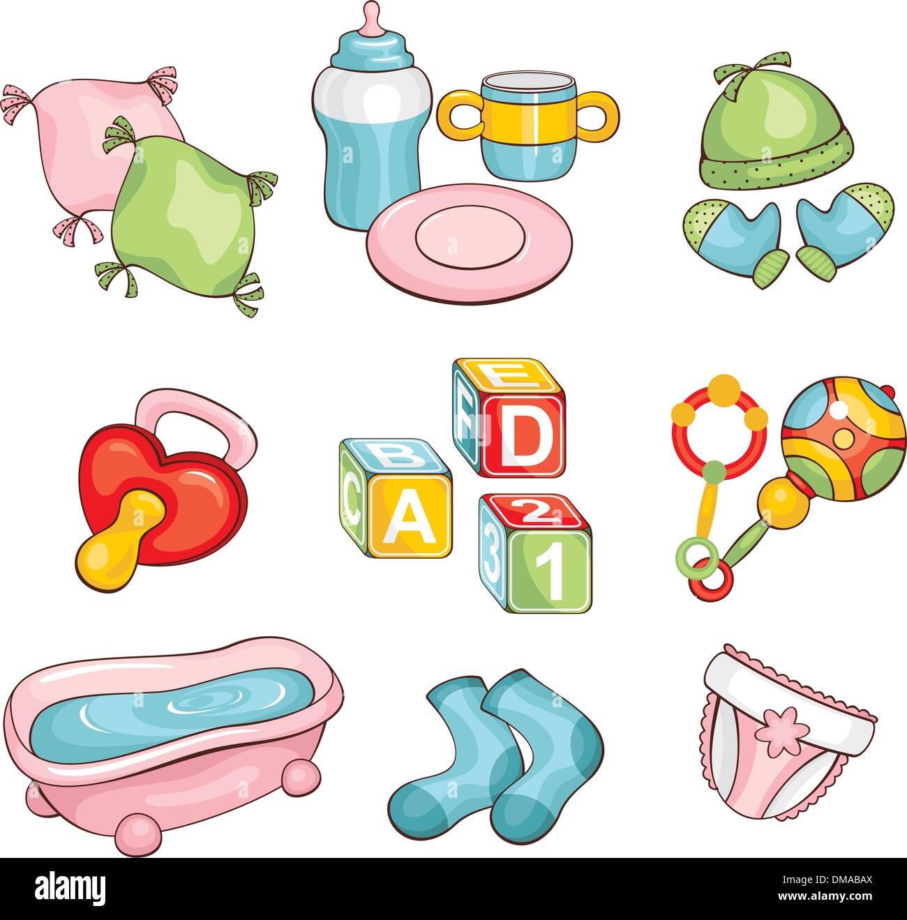 set of baby things Stock Vector Image &amp; Art - Alamy