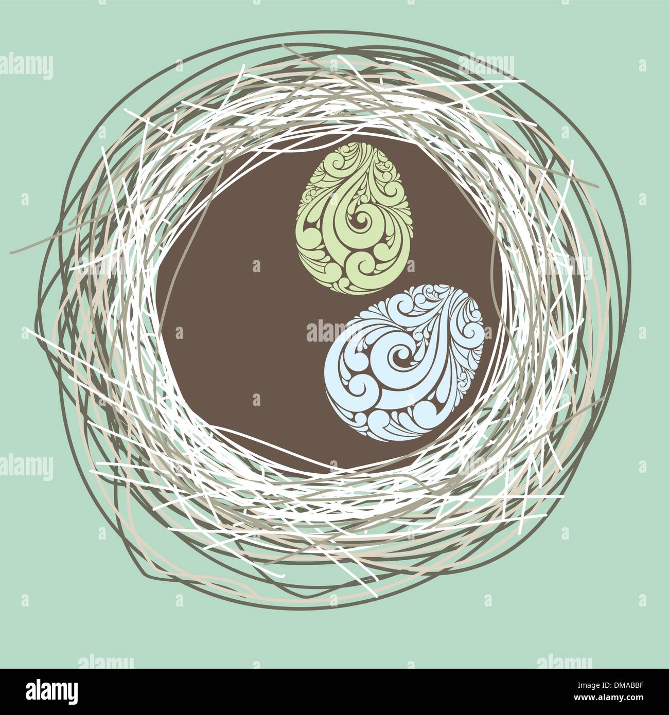 illustration with nest and eggs Stock Vector Image & Art - Alamy