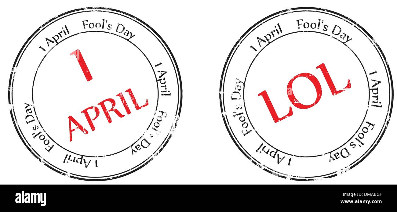Grunge rubber stamp with the text Fool's Day Stock Vector