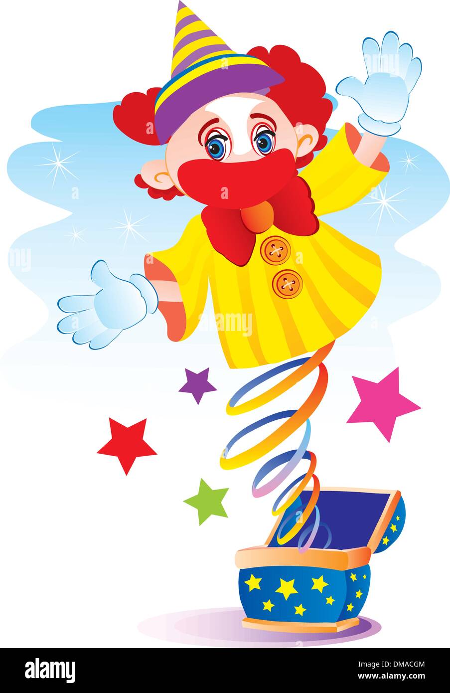 The clown-surprise Stock Vector