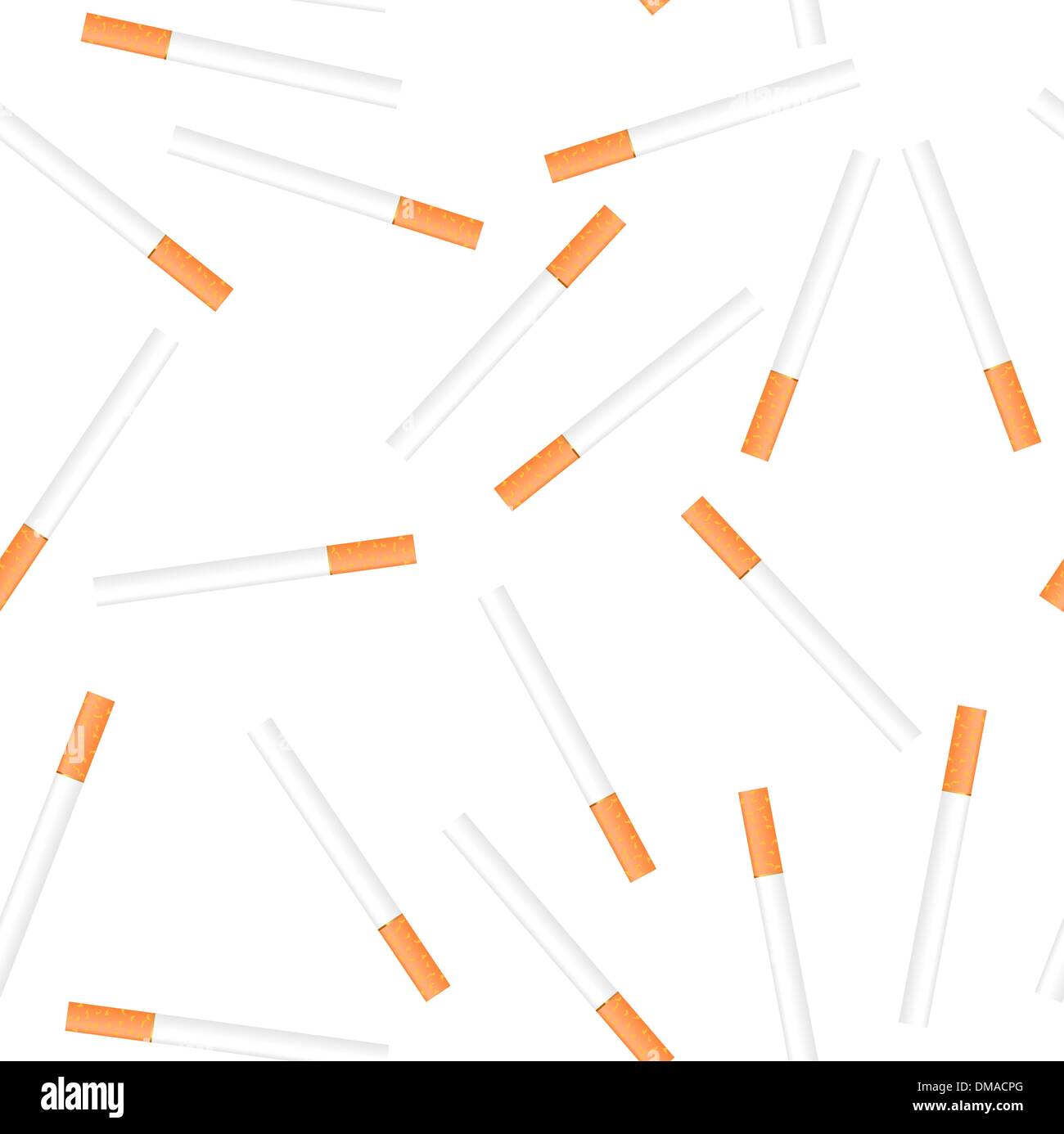 Cigarette seamless on white background Stock Vector