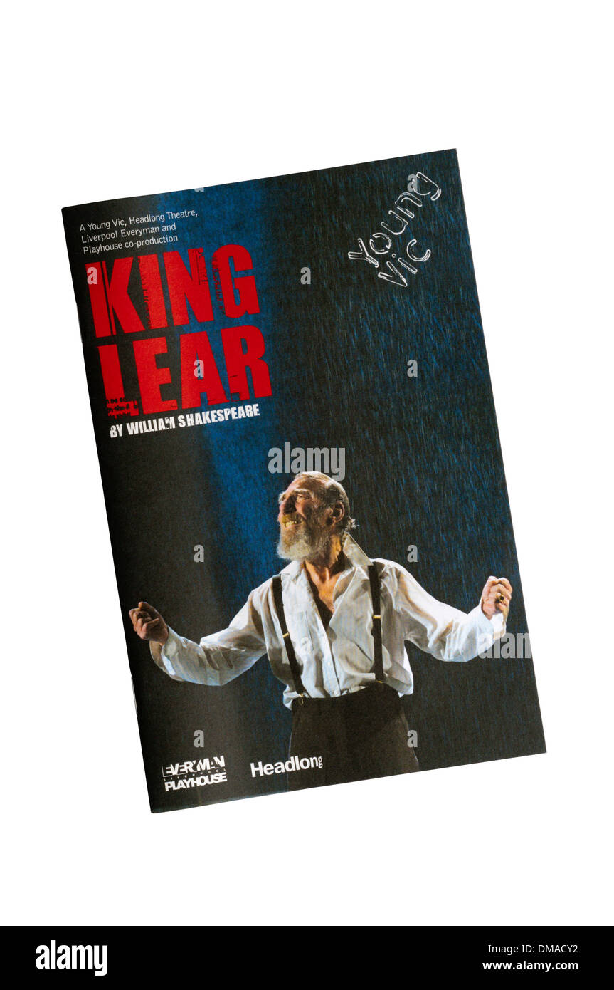 Programme for the 2009 Headlong production of King Lear by William Shakespeare starring Pete Postlethwaite at The Young Vic. Stock Photo