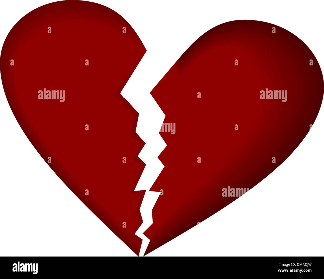 Broken heart on white Stock Vector Image & Art - Alamy