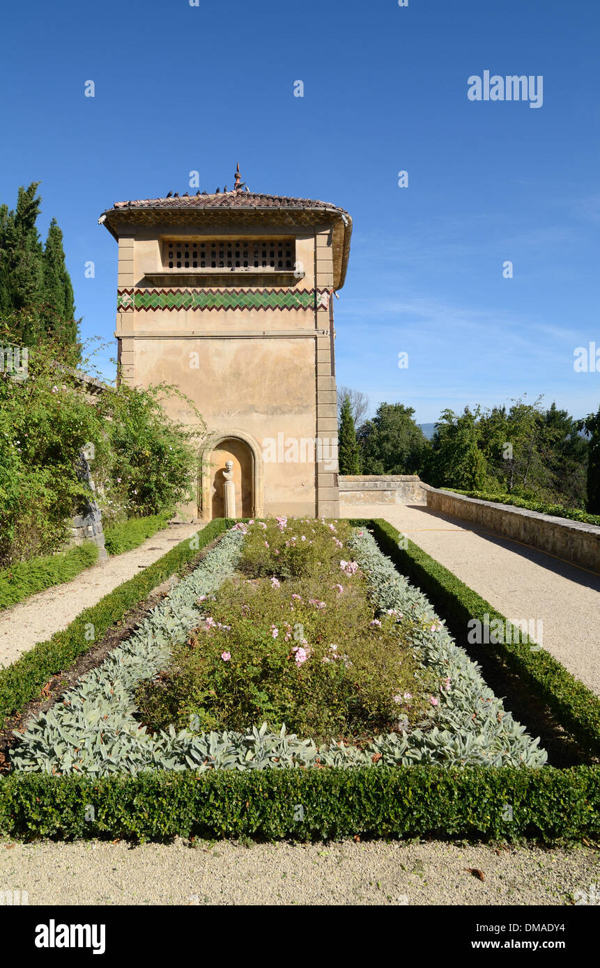 Formal Terraced Garden Château d'Arnajon Bastide or Country House Le Puy-Sainte-Réparade Provence France Stock Photo