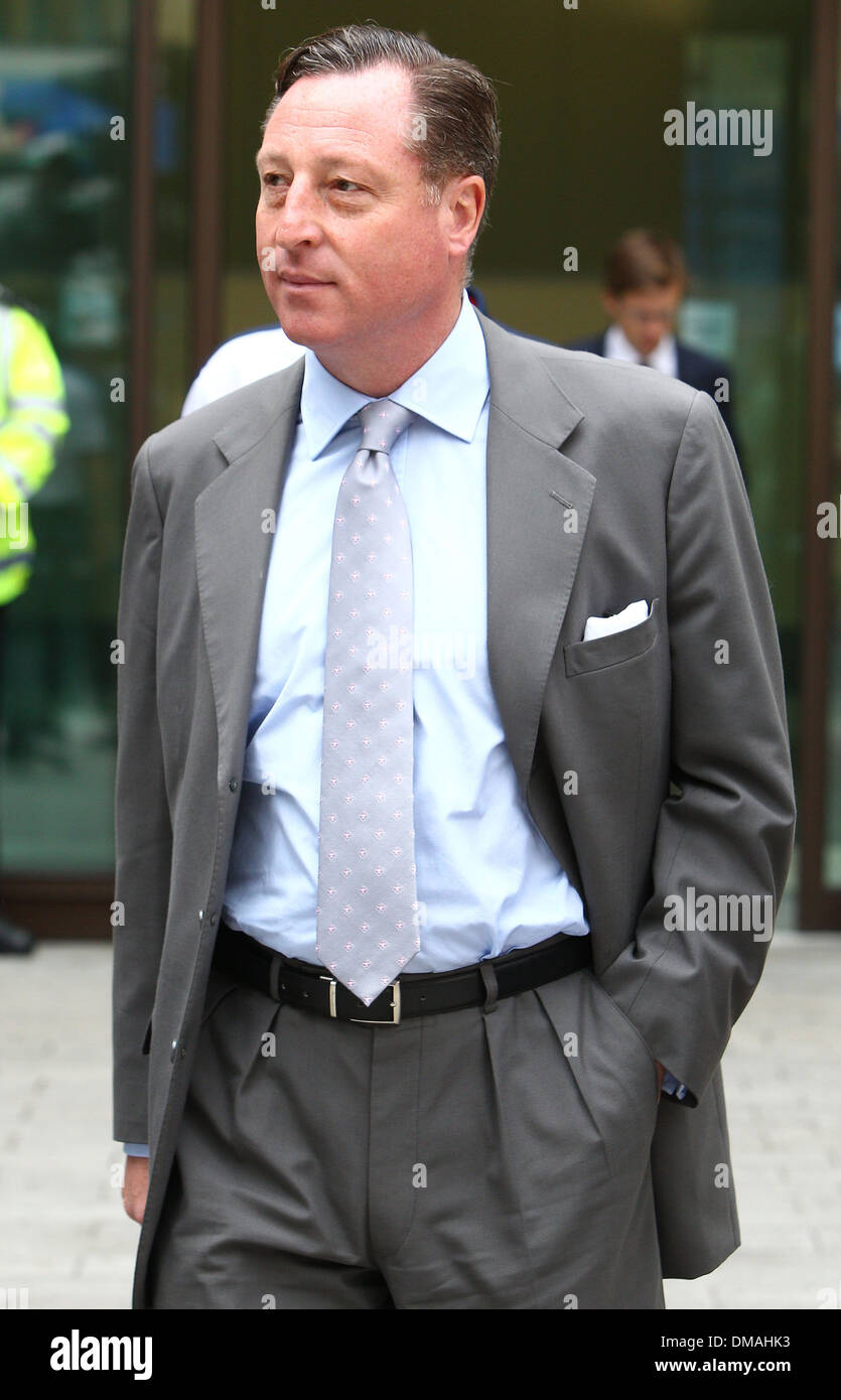 Neville Thurlbeck leaving Westminster Magistrates court after giving evidence in phone hacking inquiry London England - Stock Photo