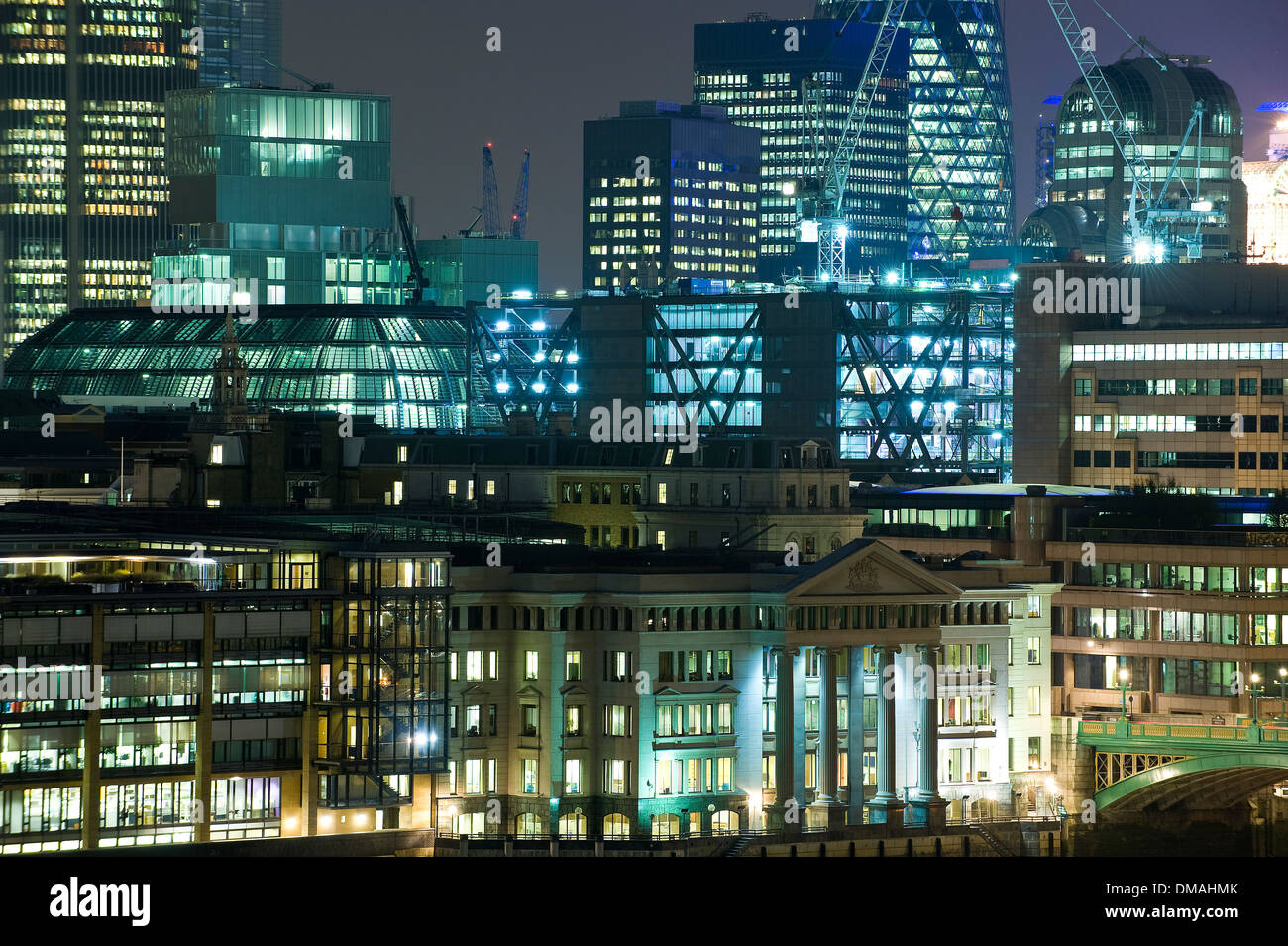 Night view of City Skyline, London, England Stock Photo - Alamy