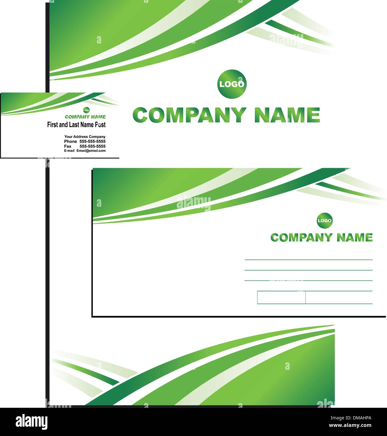 Envelope and business card Stock Vector