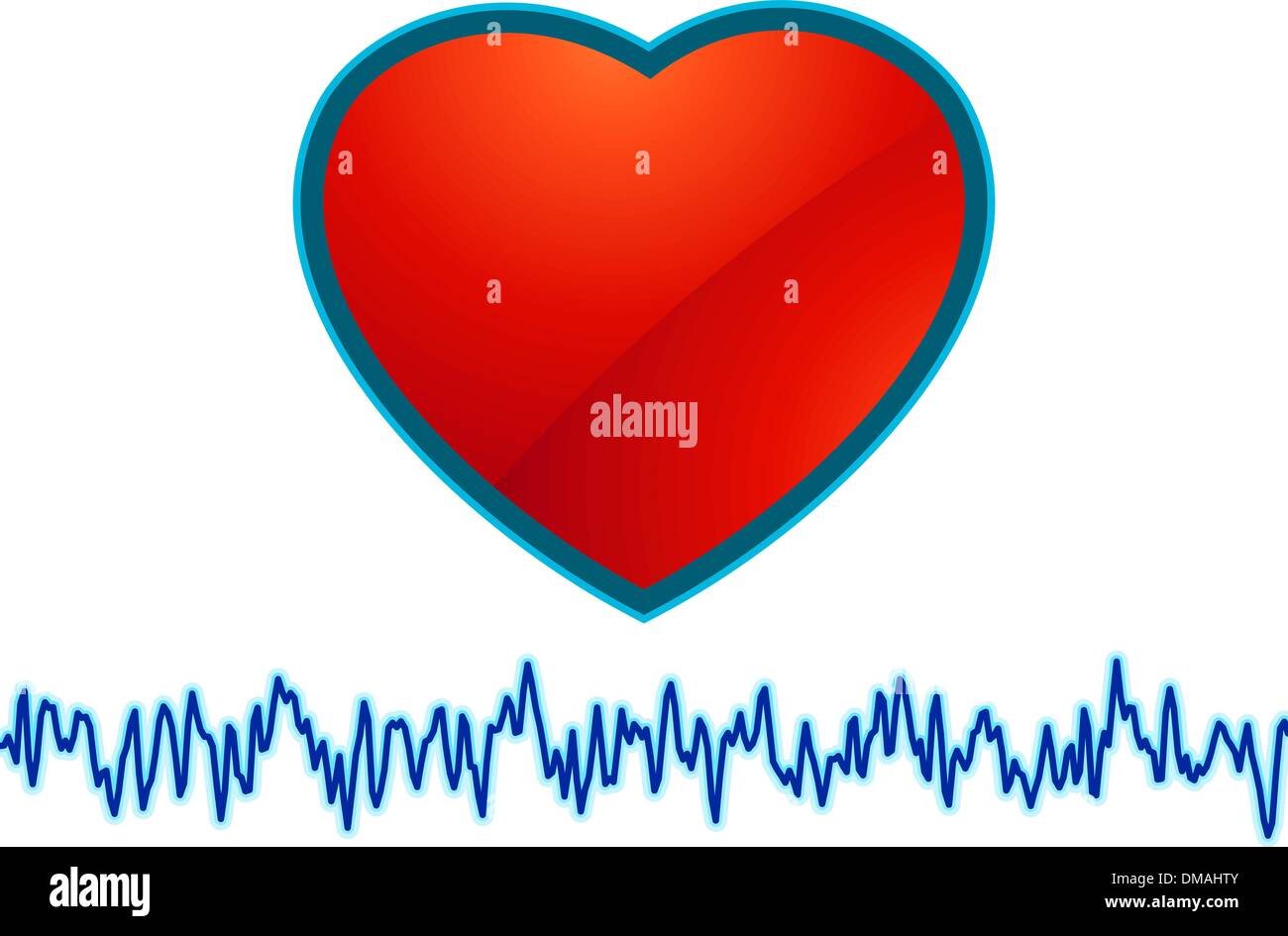 Heart and heartbeat symbol cardiogram. EPS 8 Stock Vector