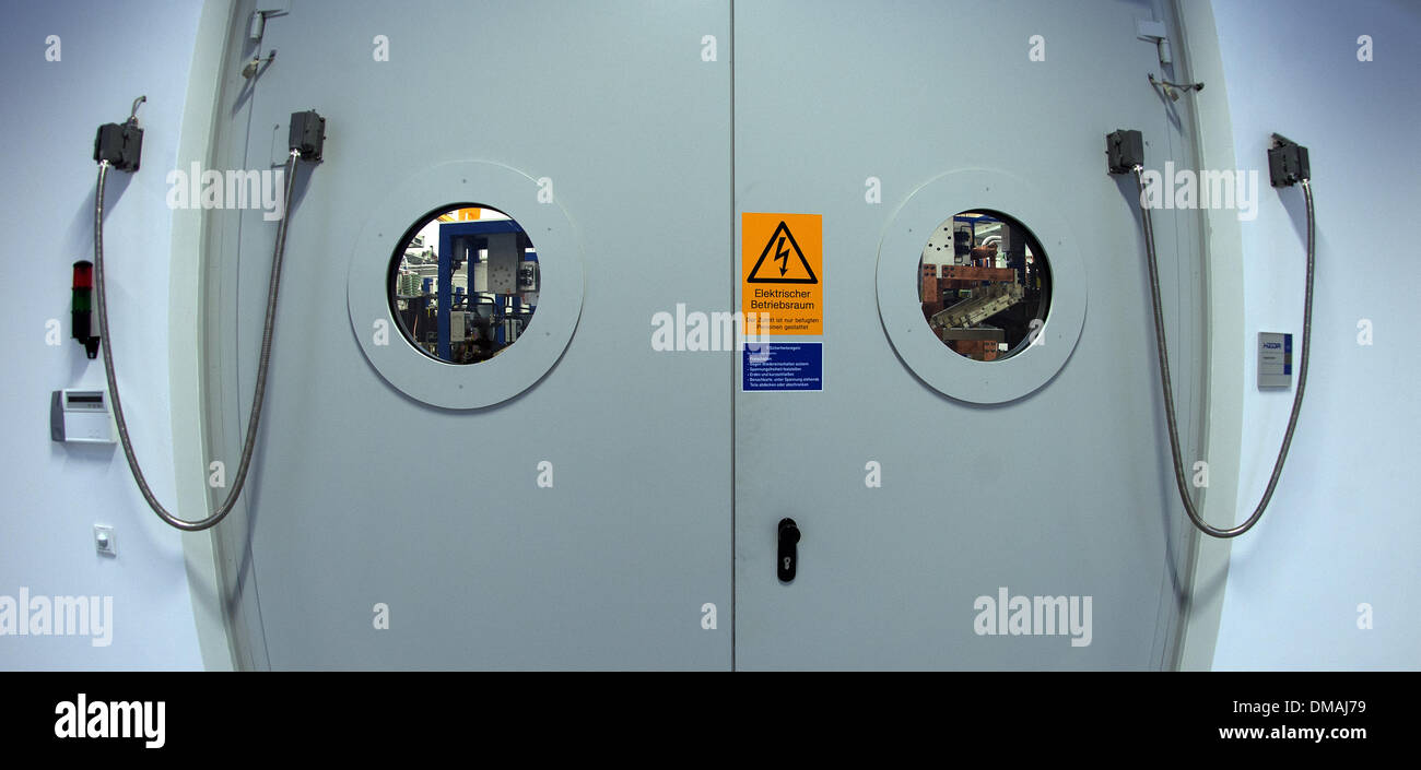 The doors to the expansion building with a second capacitor bank and