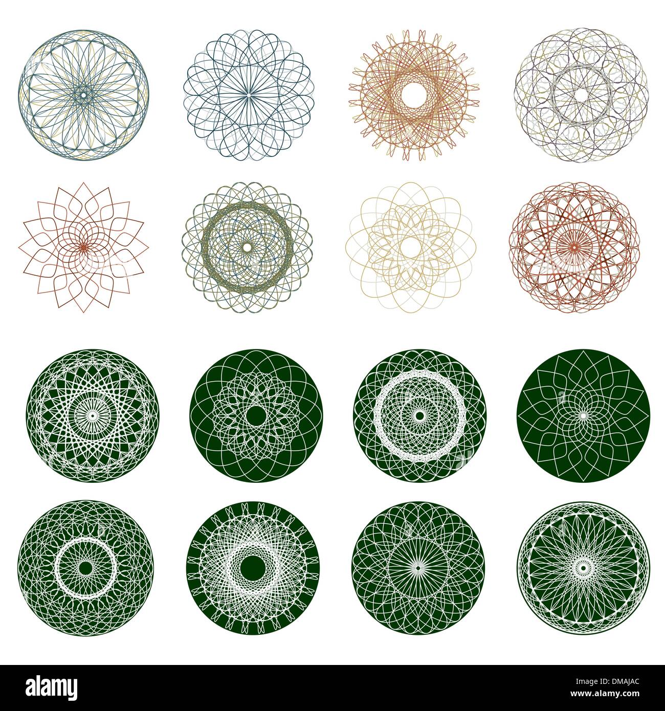 Pattern rosette guilloche for document. EPS 8 Stock Vector Image & Art