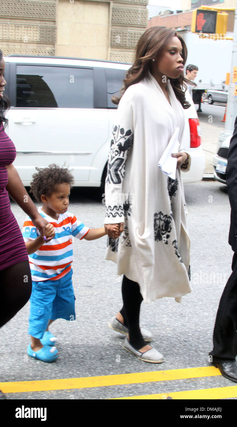 Jennifer Hudson with her son David on set of new NBC television show