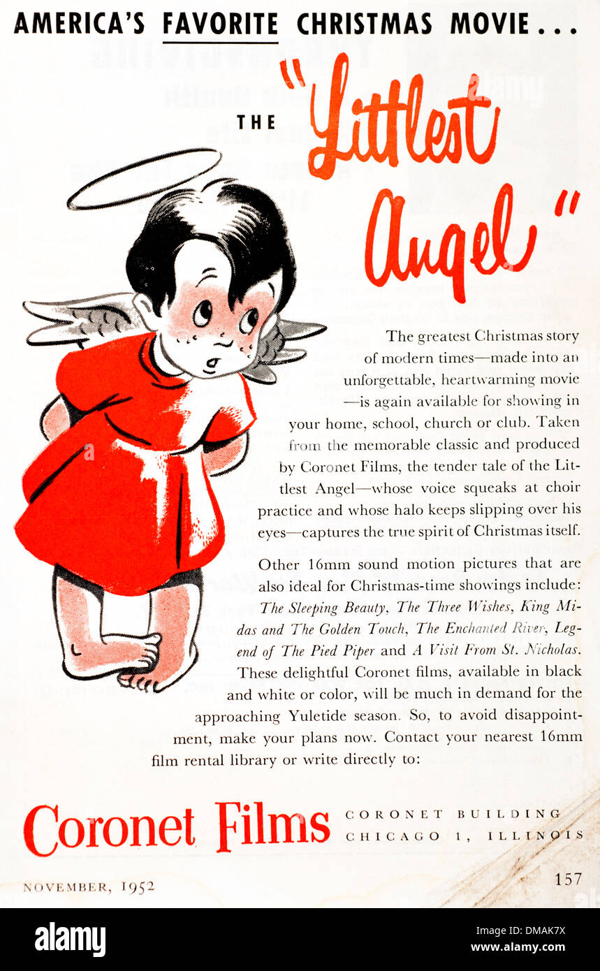 Advert Movie The Littlest Angel Coronet Films 1952 Historical Archival Document Stock Photo