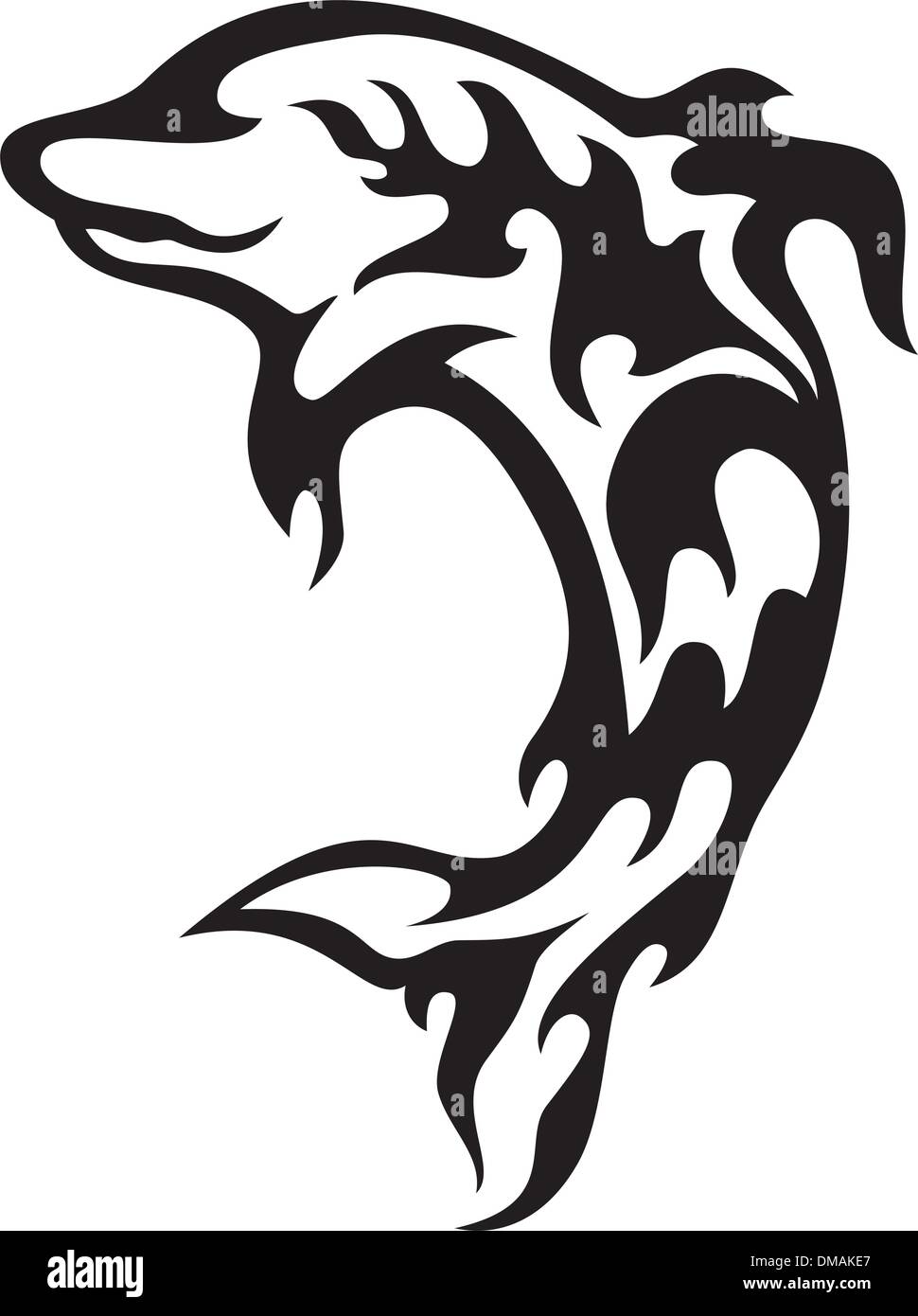 Dolphin tribal Stock Vector