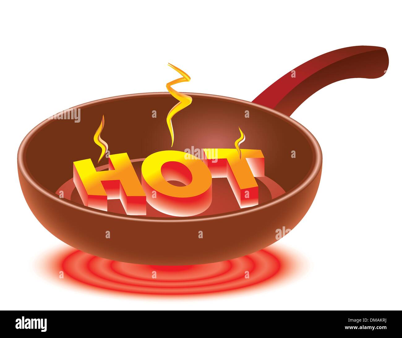 HOT on red-hot frying pan Stock Vector Image & Art - Alamy