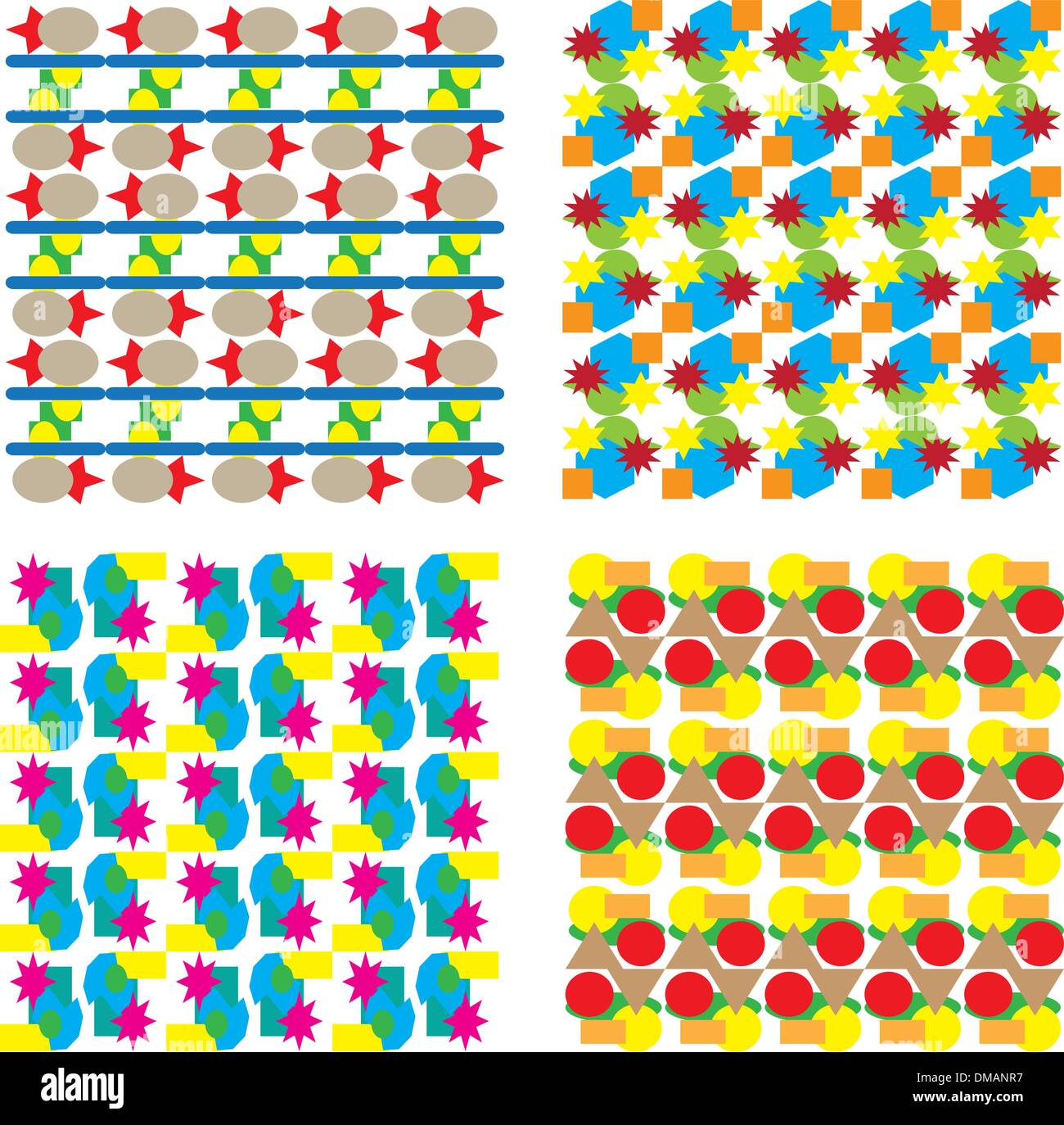 set of seamless floral background pattern. Vector Stock Vector