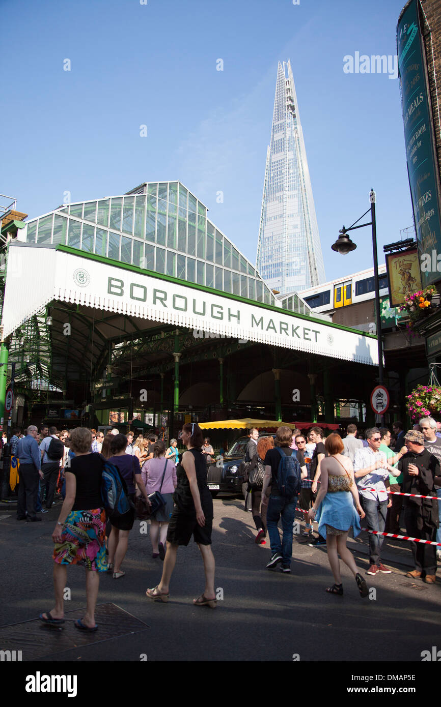 Borough Market and Shard, London Stock Photo