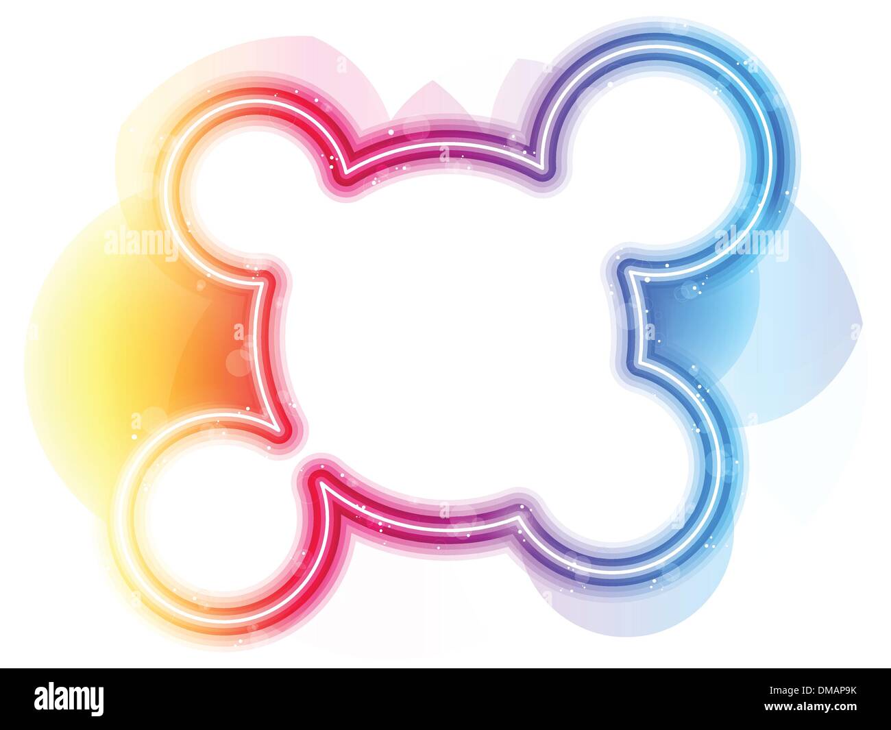 Rainbow Circle Border with Sparkles and Swirls. Stock Vector