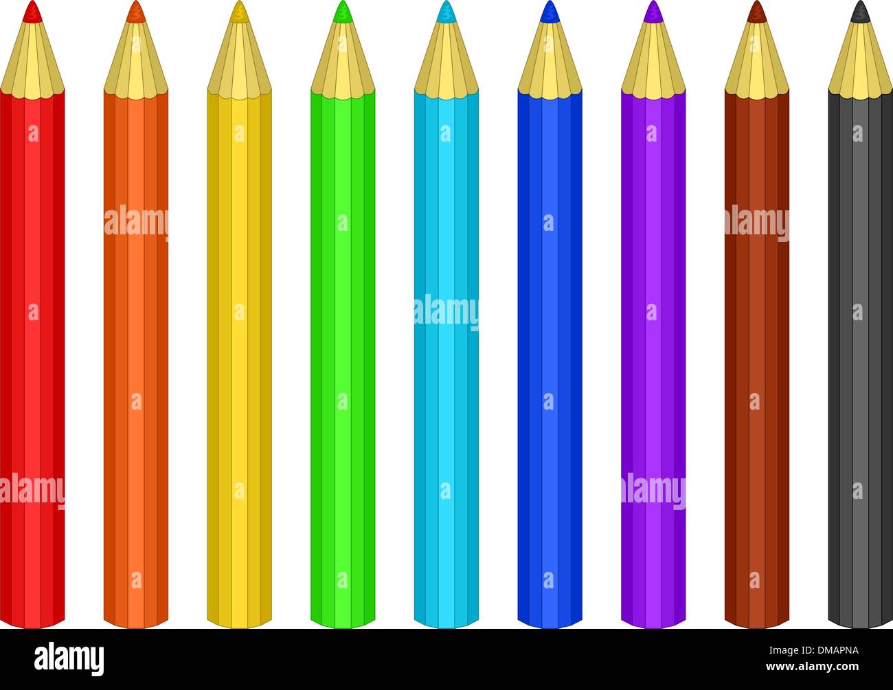 Set of colour pencils Stock Vector