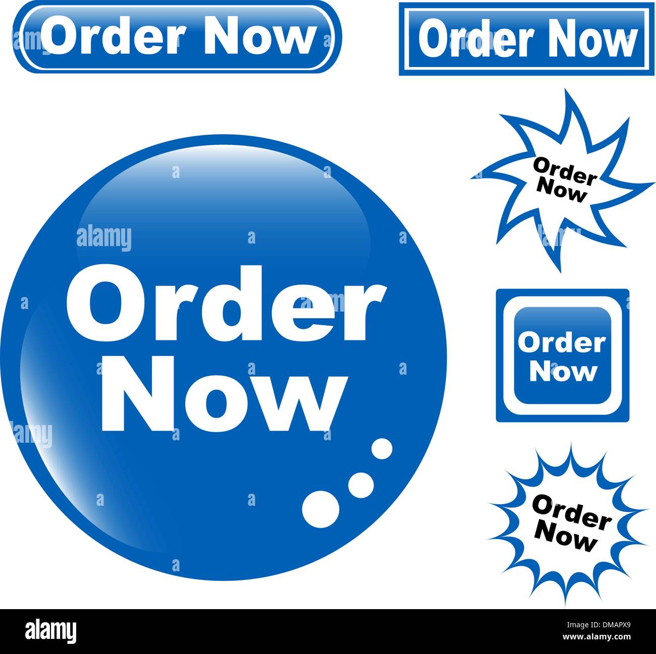 button ORDER NOW glossy icons set Stock Vector