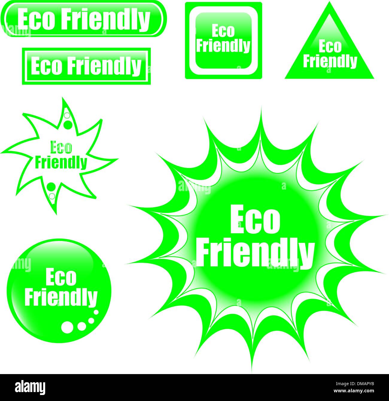 green eco friendly label web button Stock Vector
