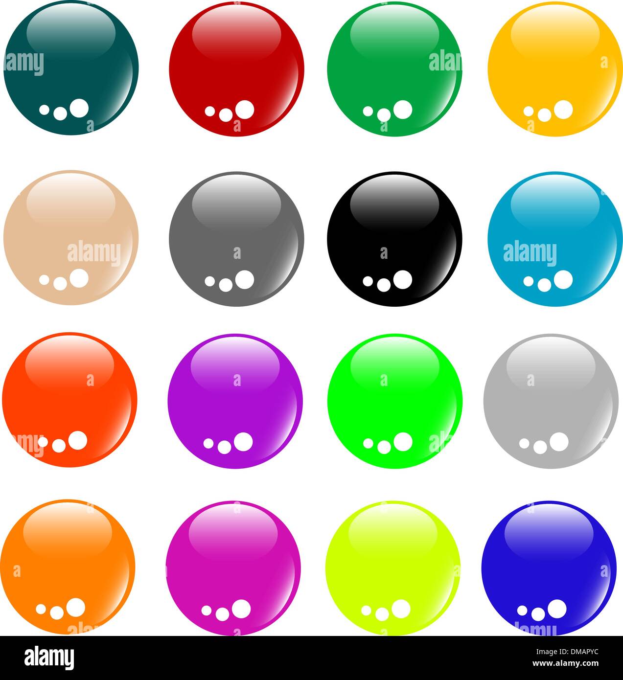 Empty Colored web button collection Stock Vector