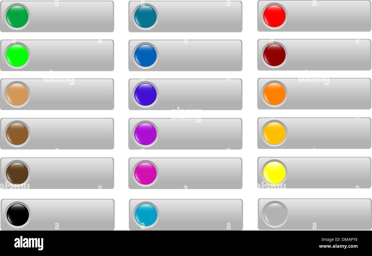 Empty Colored web button collection Stock Vector