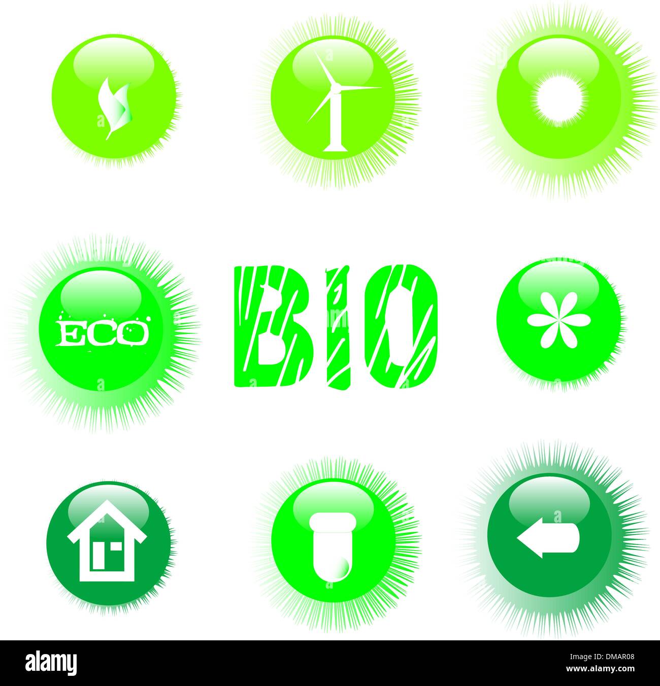eco icon set green button Stock Vector Image & Art - Alamy