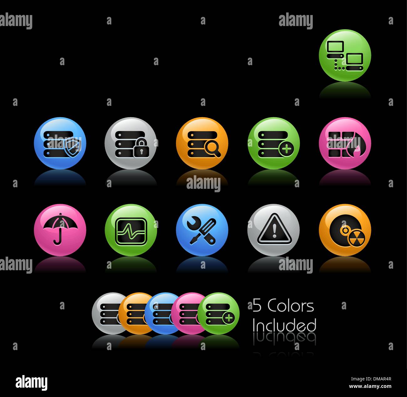 Network, Server & Hosting // Gelcolor Series Stock Vector