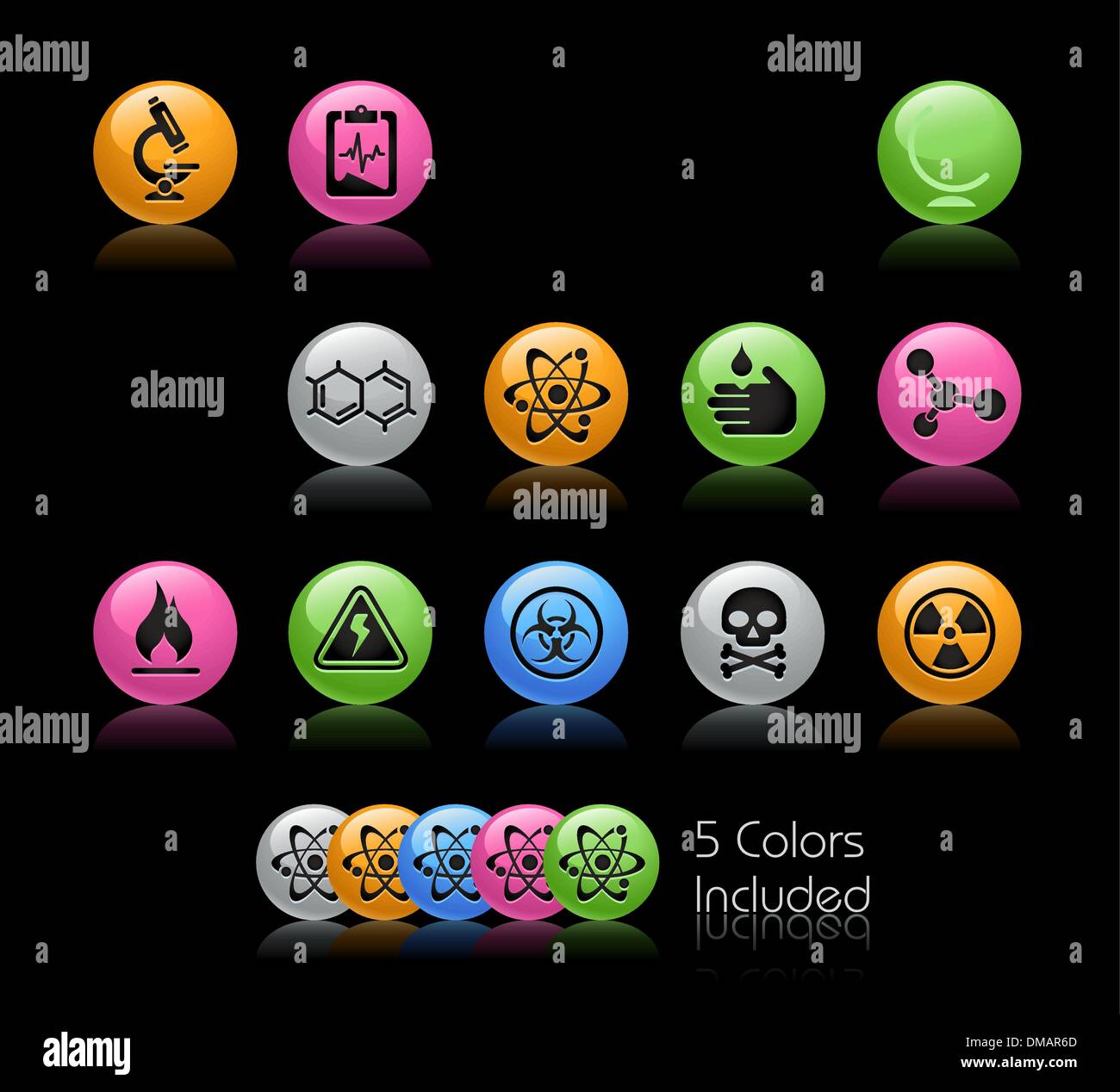 Science Icons // Gelcolor Series Stock Vector