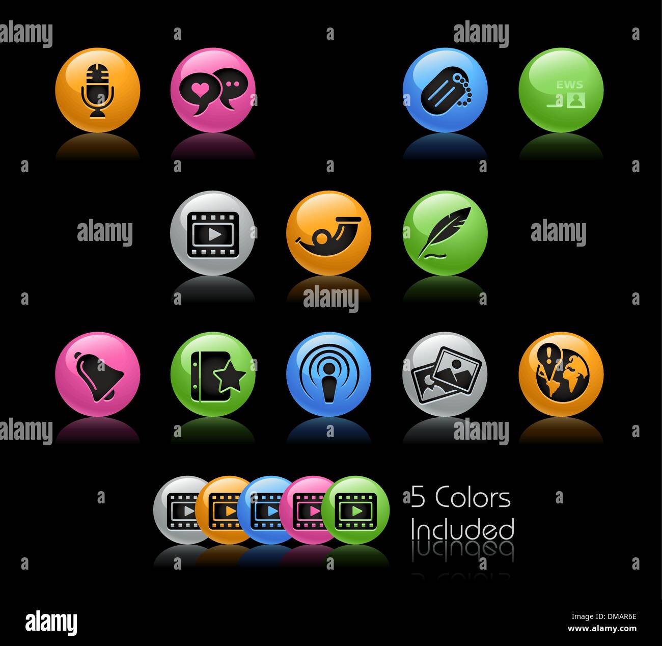 Social Media Icons // Gelcolor Series Stock Vector