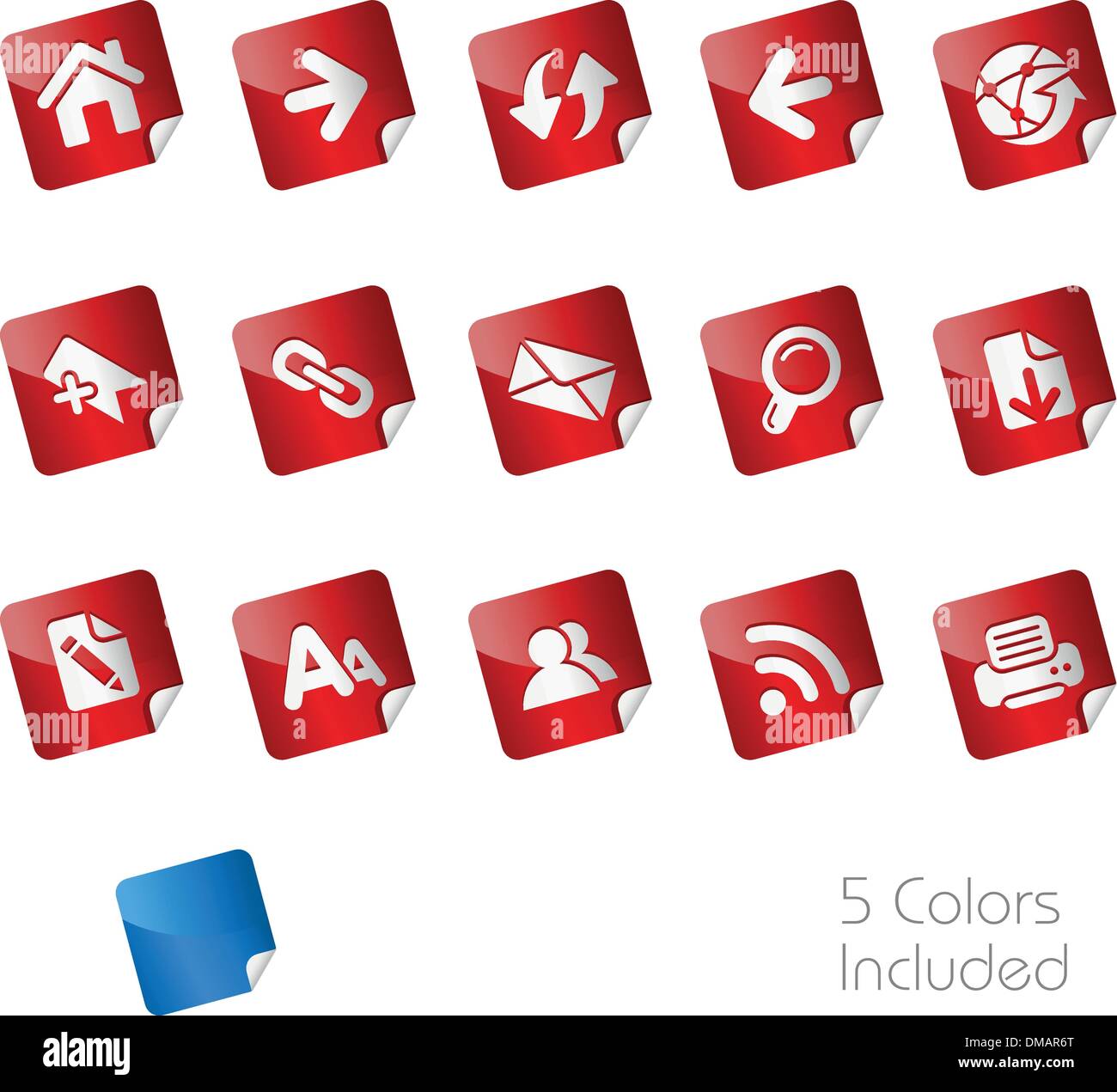 Web Navigation Icons // Stickers Series Stock Vector