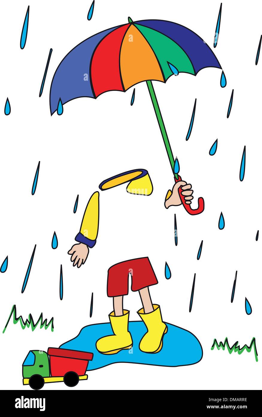 Little boy with umbrella Stock Vector Image & Art - Alamy