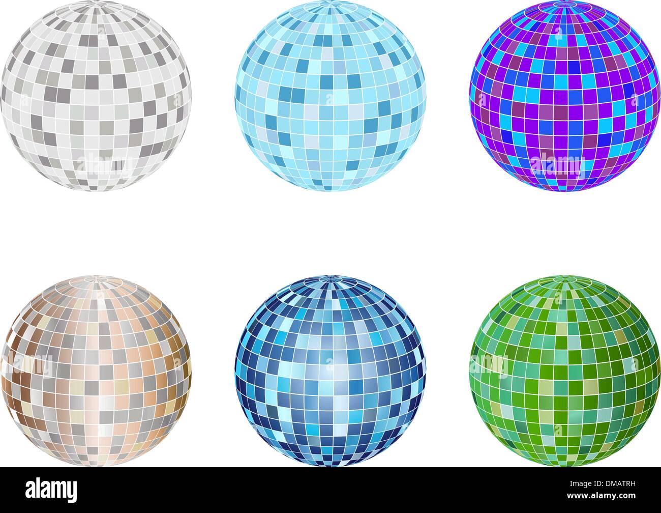 disco spheres set Stock Vector