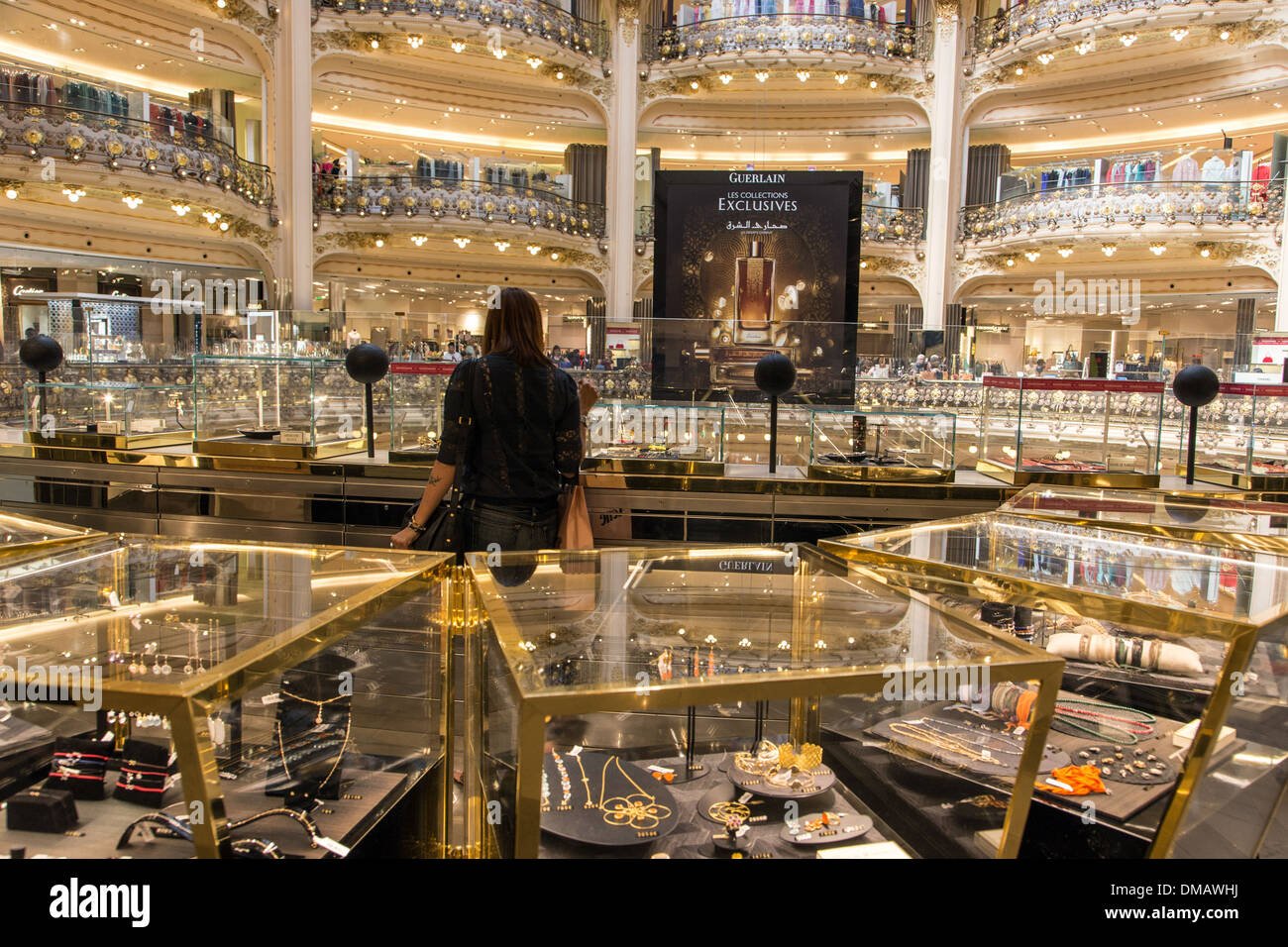 LUXURY GOODS AND DESIGNER PERFUMES BOUTIQUES AT GALERIES LAFAYETTE, DEPARTMENT STORES, PARIS (75), FRANCE Stock Photo