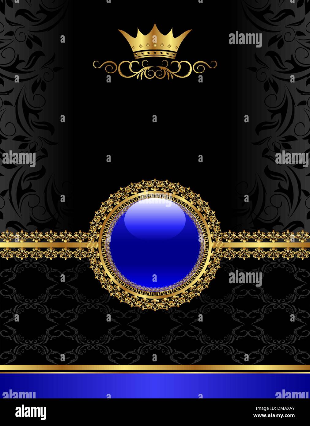 golden vintage frame with floral medallion Stock Vector Image & Art - Alamy