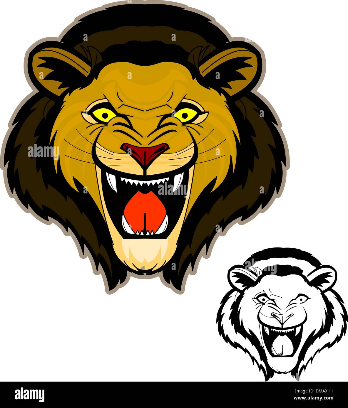 Roaring Lion Head Mascot Stock Vector
