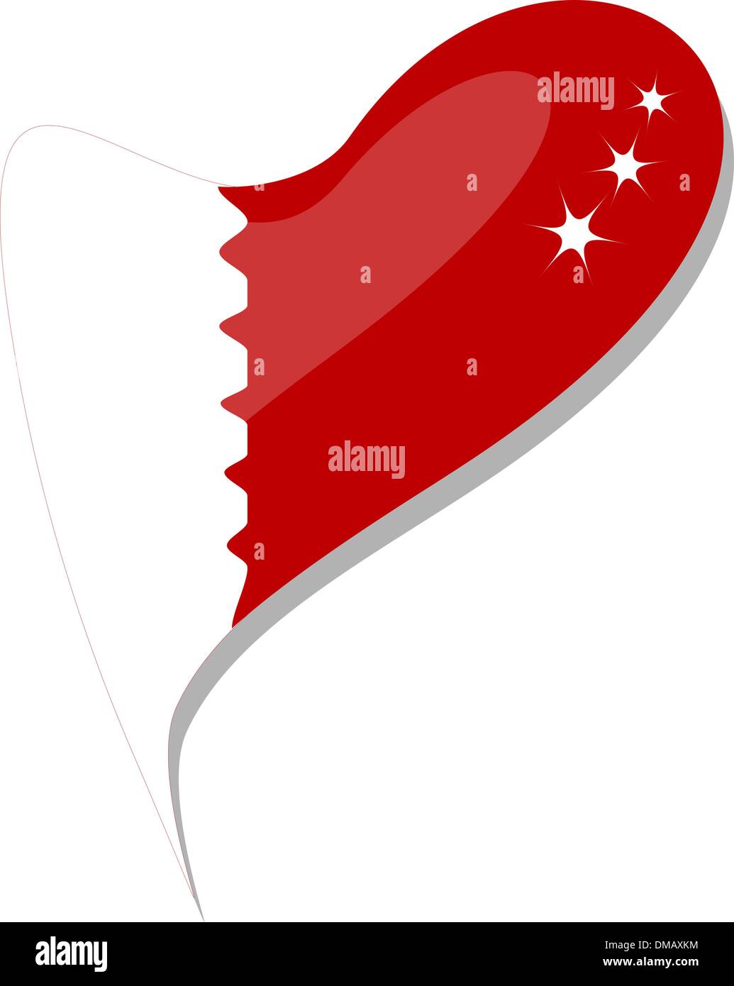 bahrain flag button heart shape. vector Stock Vector