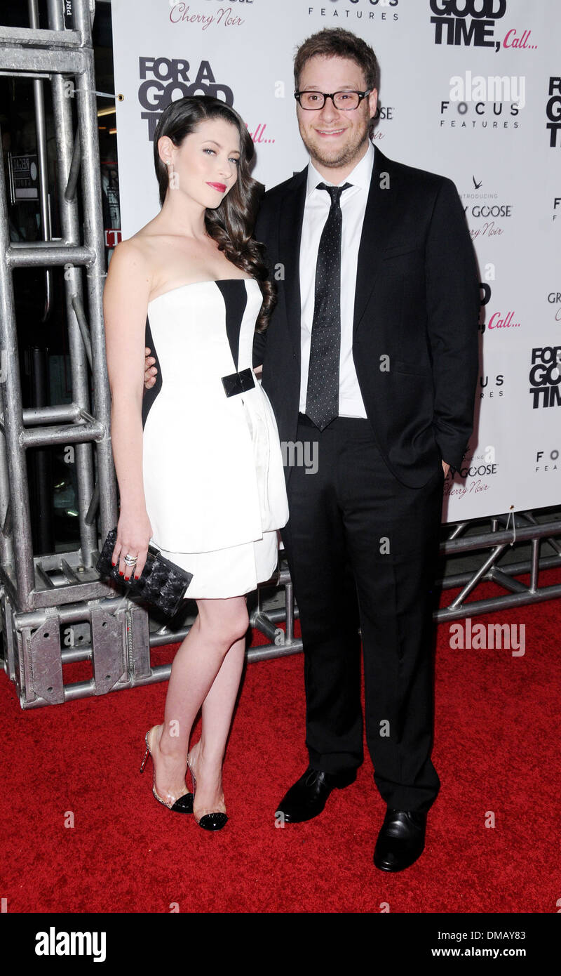 Lauren Miller and Seth Rogen For A Good Time Call...' premiere at Regal Union Square New York City USA - 21.08.12 Stock Photo