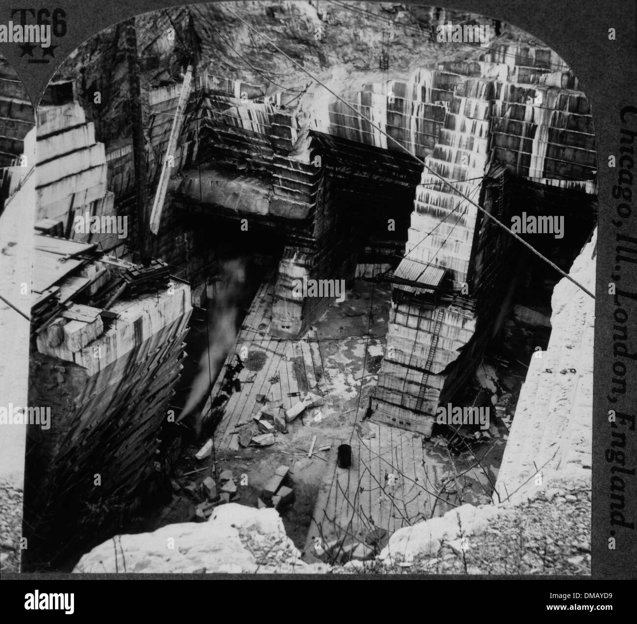 Marble Quarry, Largest Single Quarry Opening in World, Proctor, Vermont, USA, 1905 Stock Photo