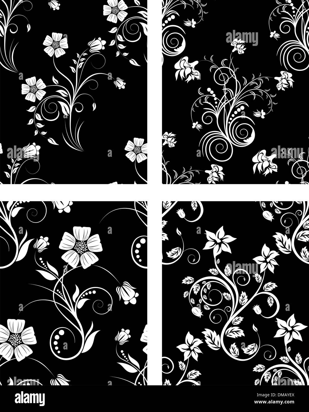 seamless floral backgrounds set Stock Vector Image & Art Alamy
