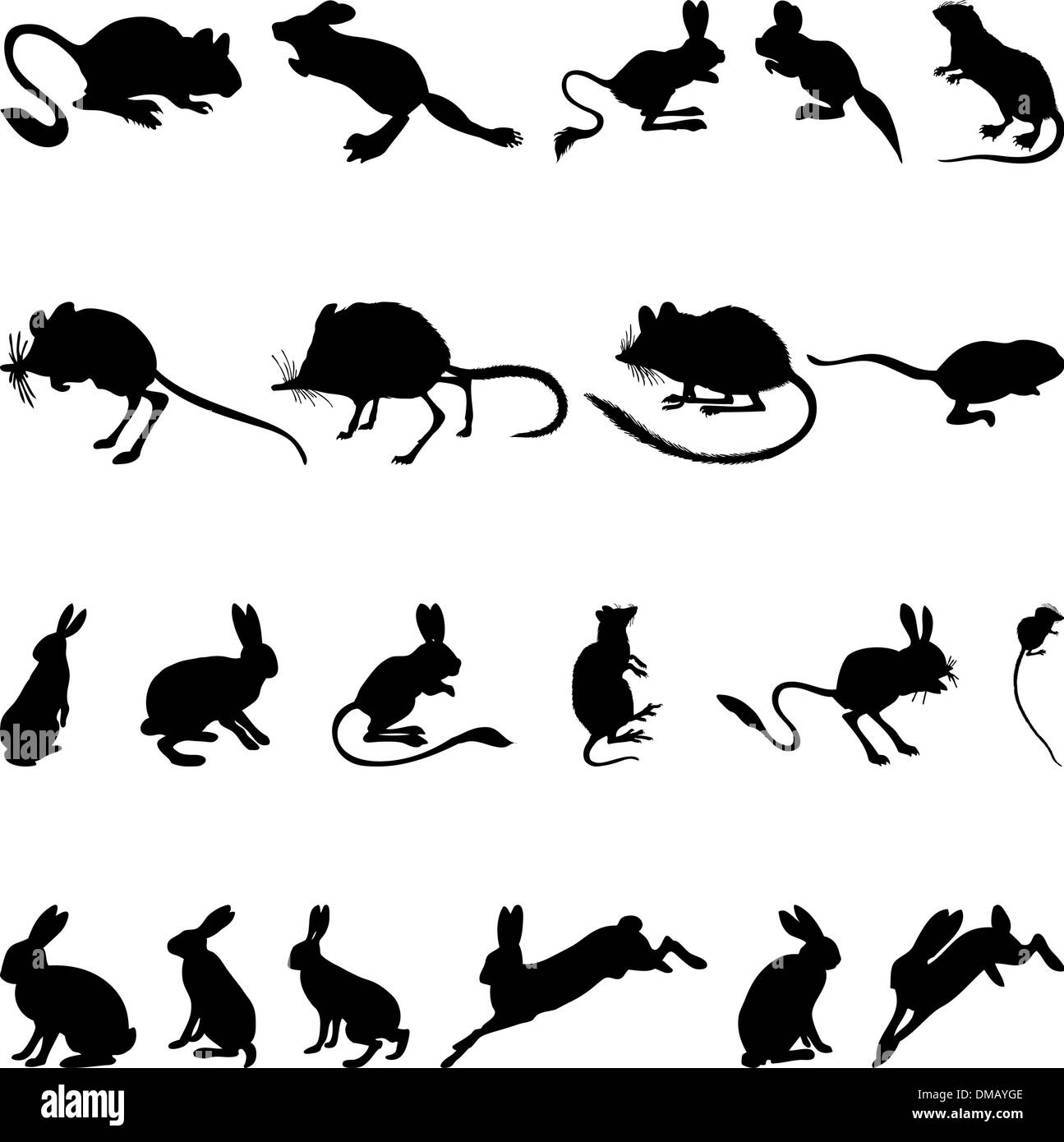 rodents silhouettes Stock Vector