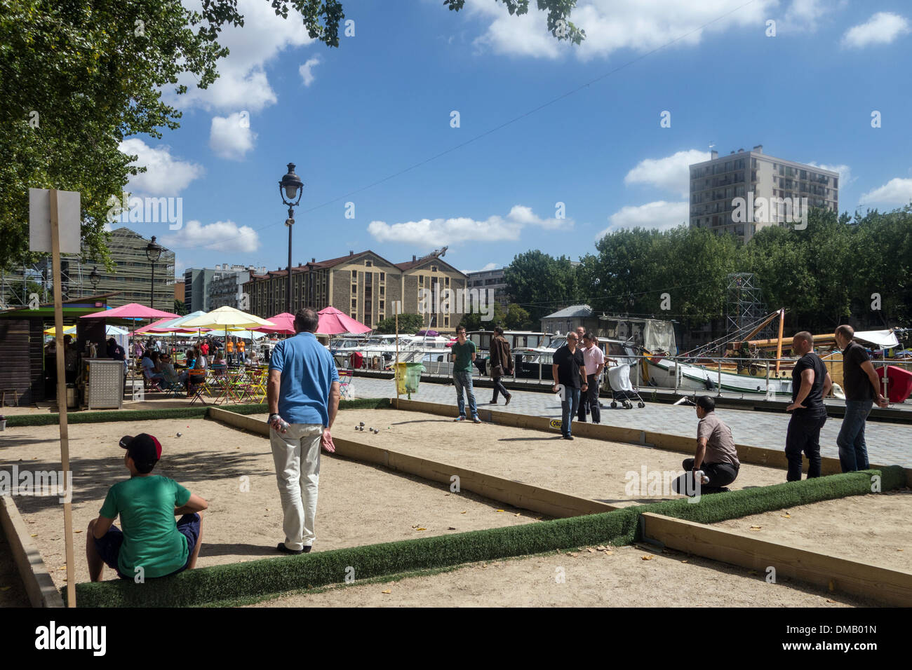 Games Of Boules On Paris Plage Beach On The Canal De Lourcq