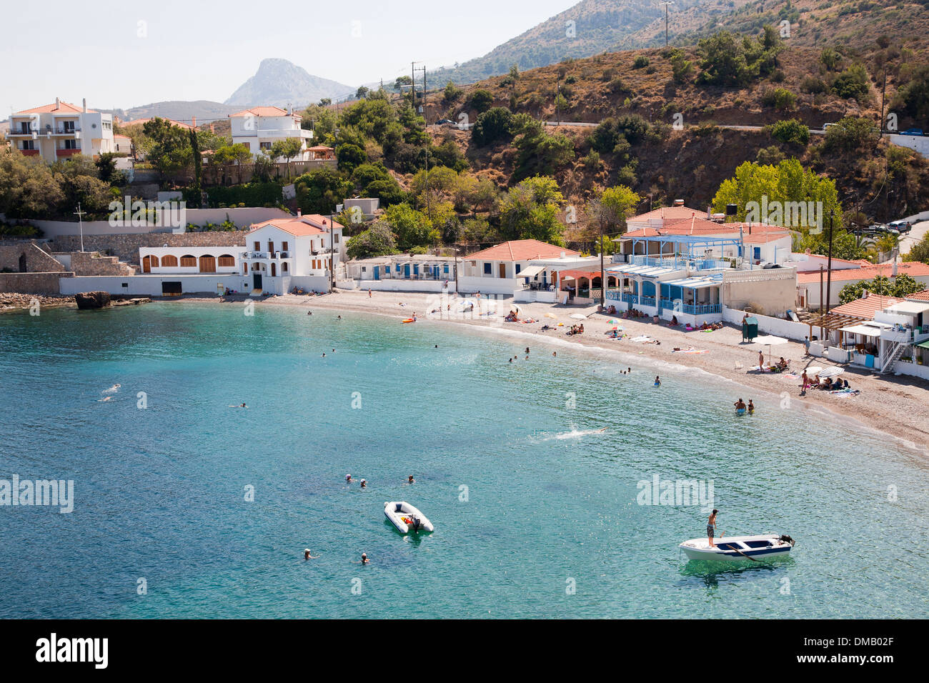 nagos village and beach, island of chios, north east aegean sea, greece, europe Stock Photo