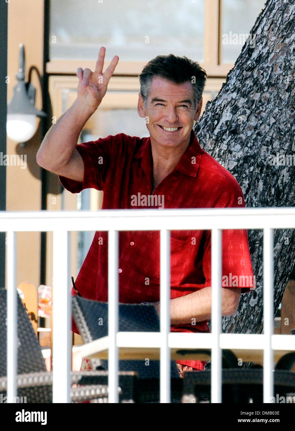 Actor Pierce Brosnan on the set of the movie 'A long way down'. Shot in Mallorca in October 2012. Stock Photo