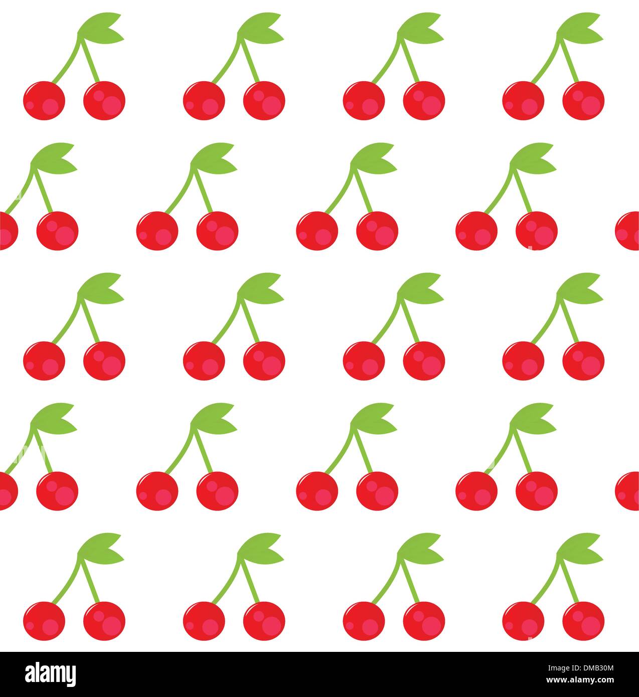 Cherry seamless background or pattern, red and white Stock Vector Image