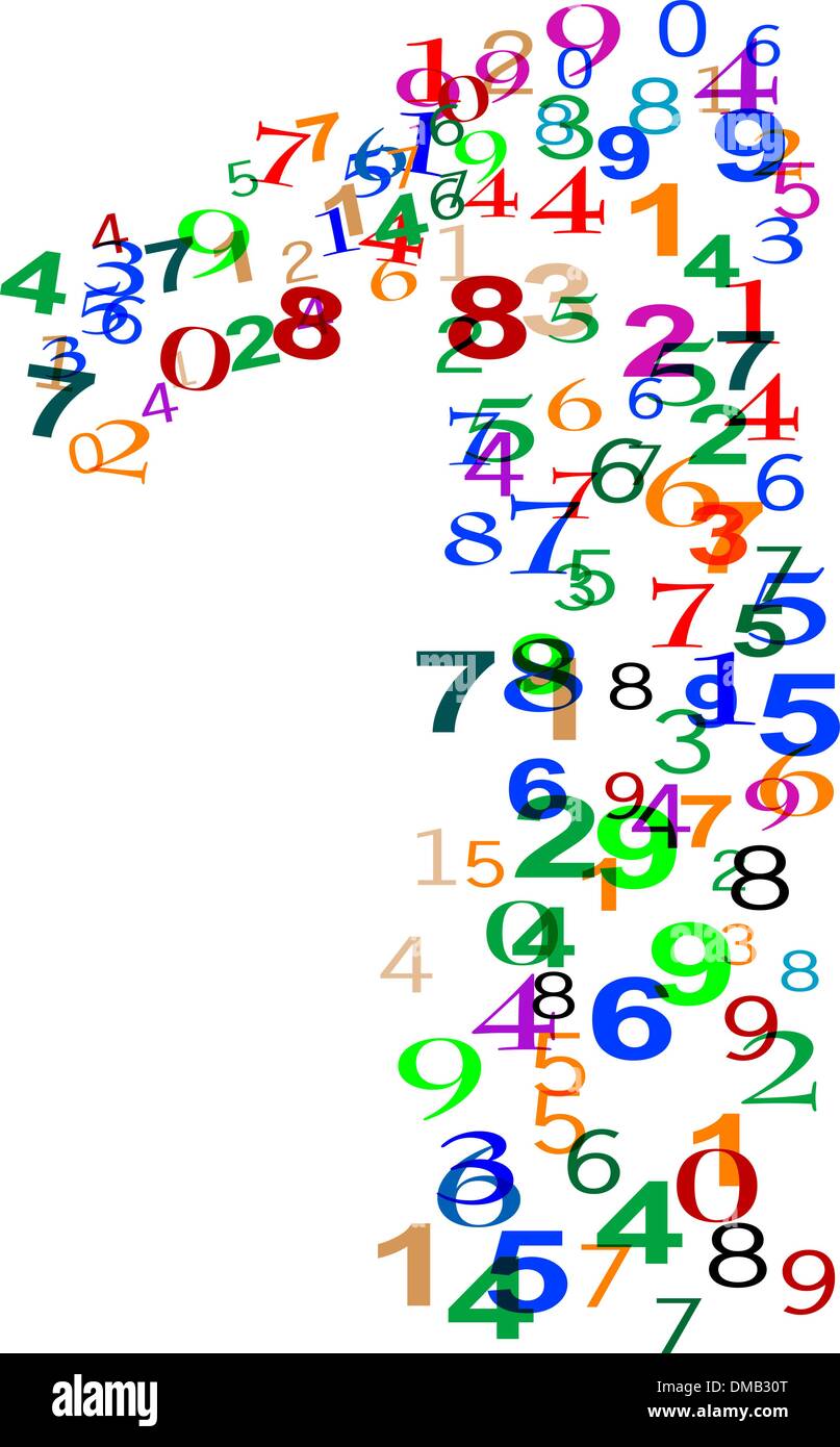 Number one made from colorful numbers Stock Vector