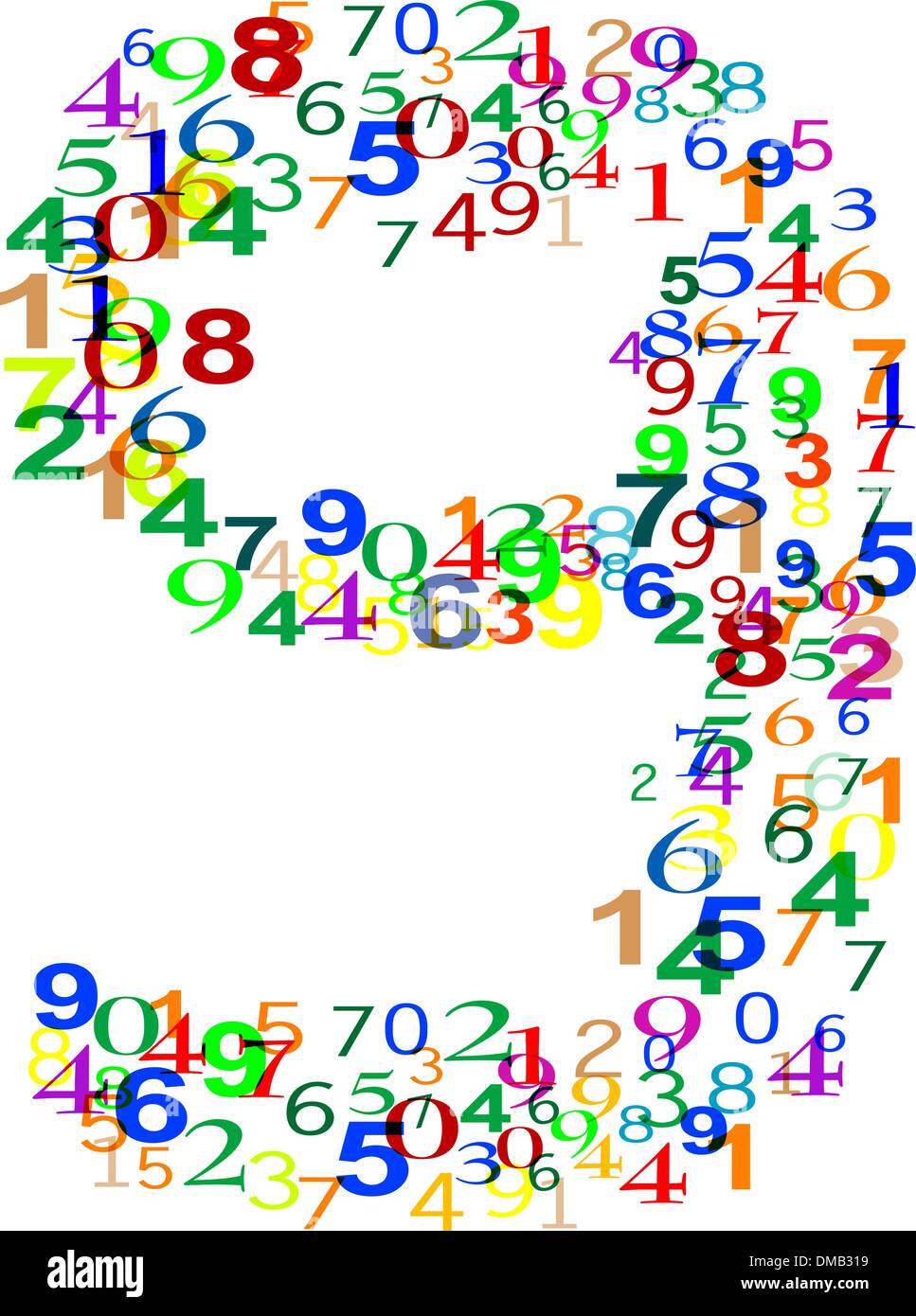 Number Nine 9 isolated over white background Stock Vector