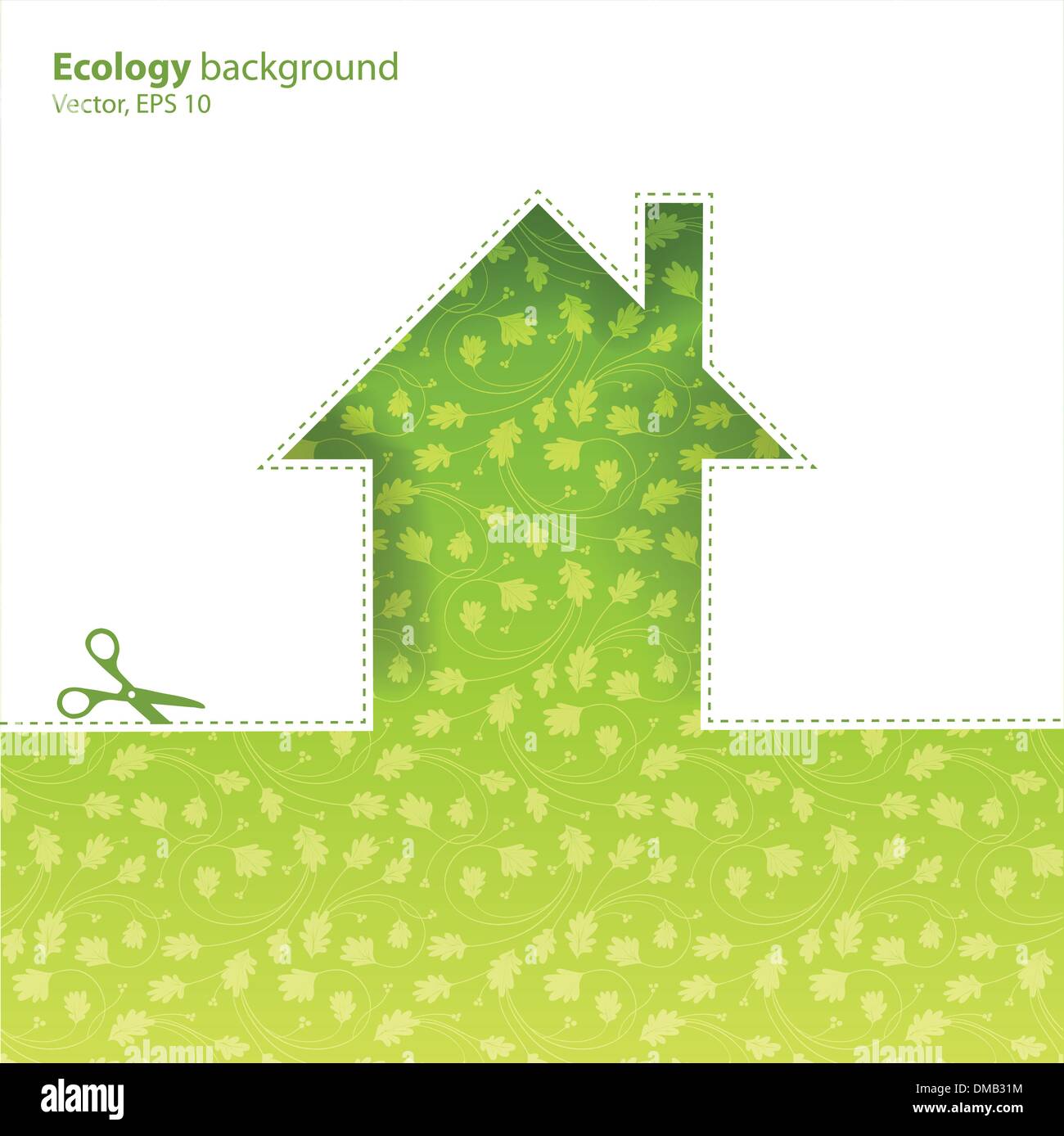 Ecological housing concept illustration.Vector, EPS10 Stock Vector